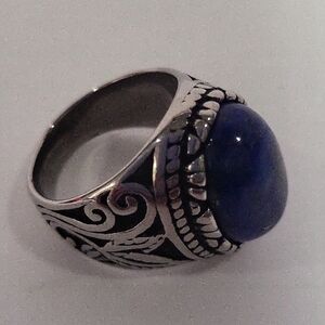 561- Lapis Lazuli Natural Gemstone Handmade Men's Ring Size 8 NWT